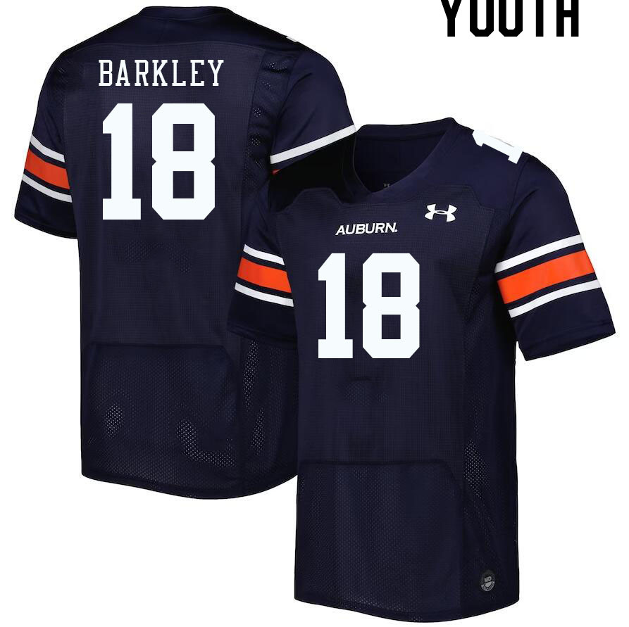 Youth #18 Jackson Barkley Auburn Tigers College Football Jerseys Stitched-Navy